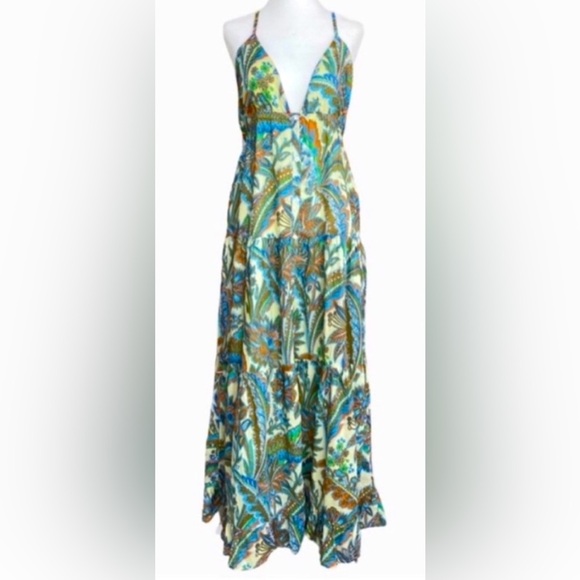 House of Harlow 100% Cotton Tie Back Maxi Dress Size Medium - Picture 12 of 12